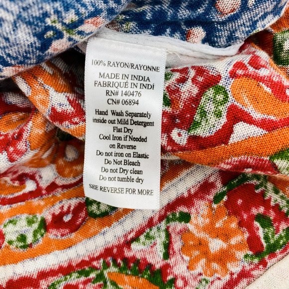 FAHERTY Sylvie Cutout Tie-Strap Boho Lagenlook Maxi in Blue Multi ColorNWT - Picture 7 of 7